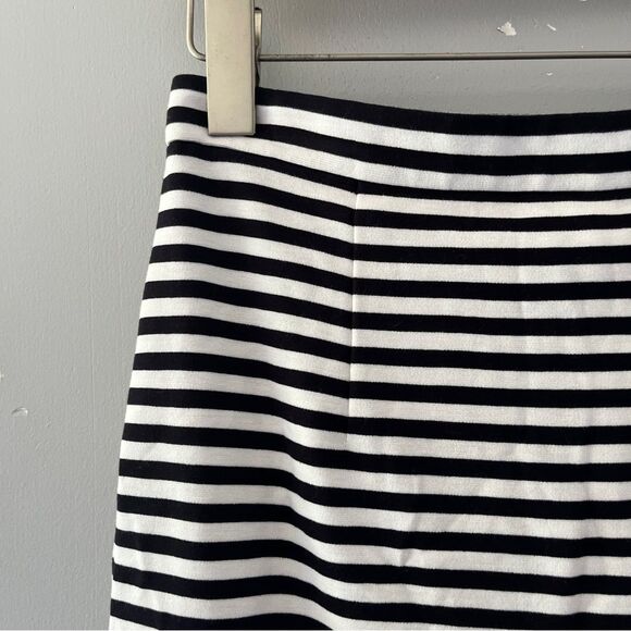 Tibi Elsa Striped Pencil Skirt Black White Slim Stretch Size 4 - Picture 3 of 9